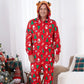 Family Matching Christmas Onesie Christmas Tree Santa Allover Rudolph Hooded Sleepwear - ChildAngle