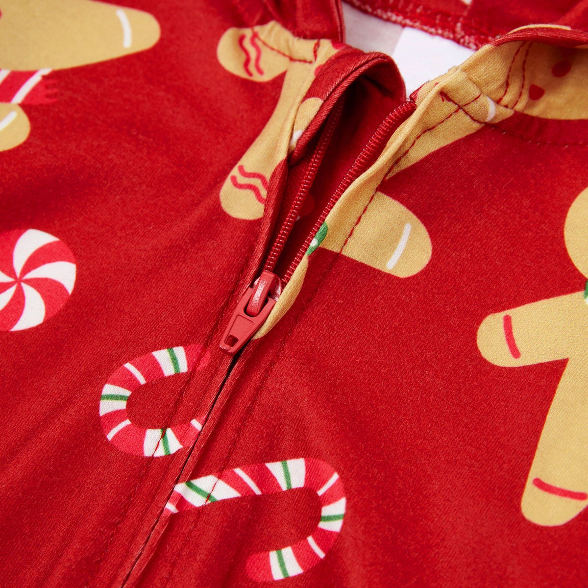 Family Matching Christmas Pajama Onesie Cookies for Santa Gingerbread Candy Canes Hooded Sleepwear - ChildAngle