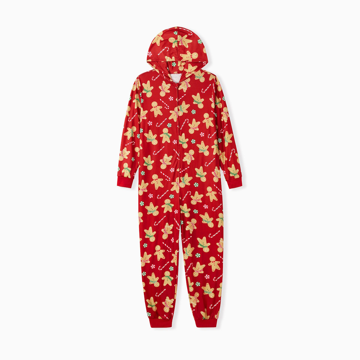 Family Matching Christmas Pajama Onesie Cookies for Santa Gingerbread Candy Canes Hooded Sleepwear - ChildAngle