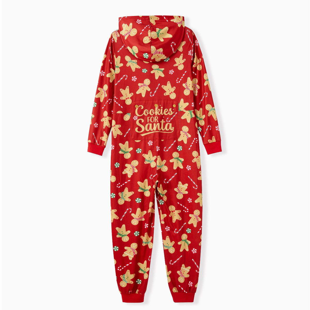 Family Matching Christmas Pajama Onesie Cookies for Santa Gingerbread Candy Canes Hooded Sleepwear - ChildAngle