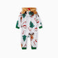 Family Matching Christmas Onesie Pajama Santa Christmas Tree Rudolph Hooded Sleepwear