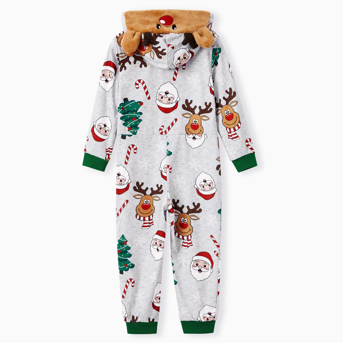 Family Matching Christmas Onesie Pajama Santa Christmas Tree Rudolph Hooded Sleepwear