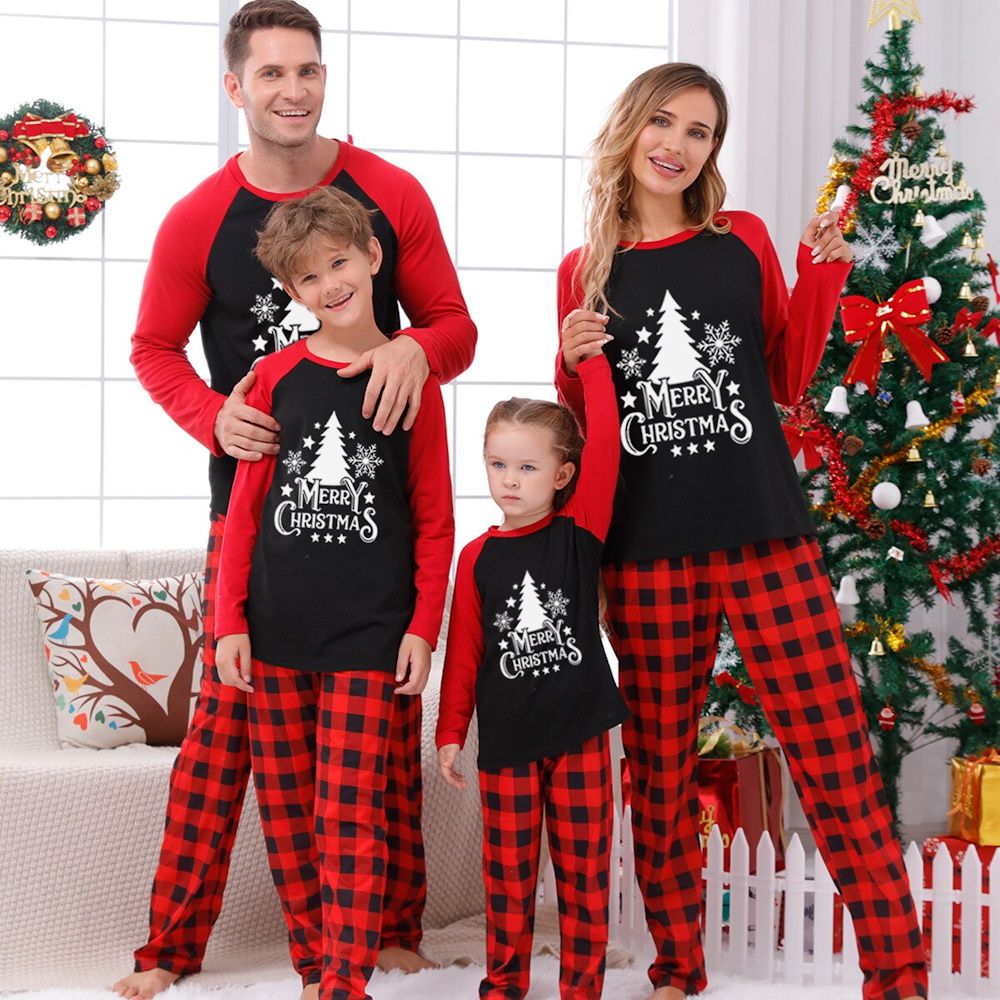 Family Matching Pajama Set Xmas Tree Print PJS for Family Christmas Mommy and Me - ChildAngle