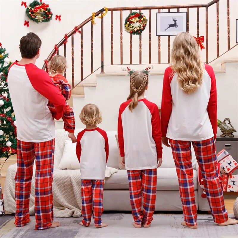 Family Matching Pajama Set Xmas Tree Print PJS for Family