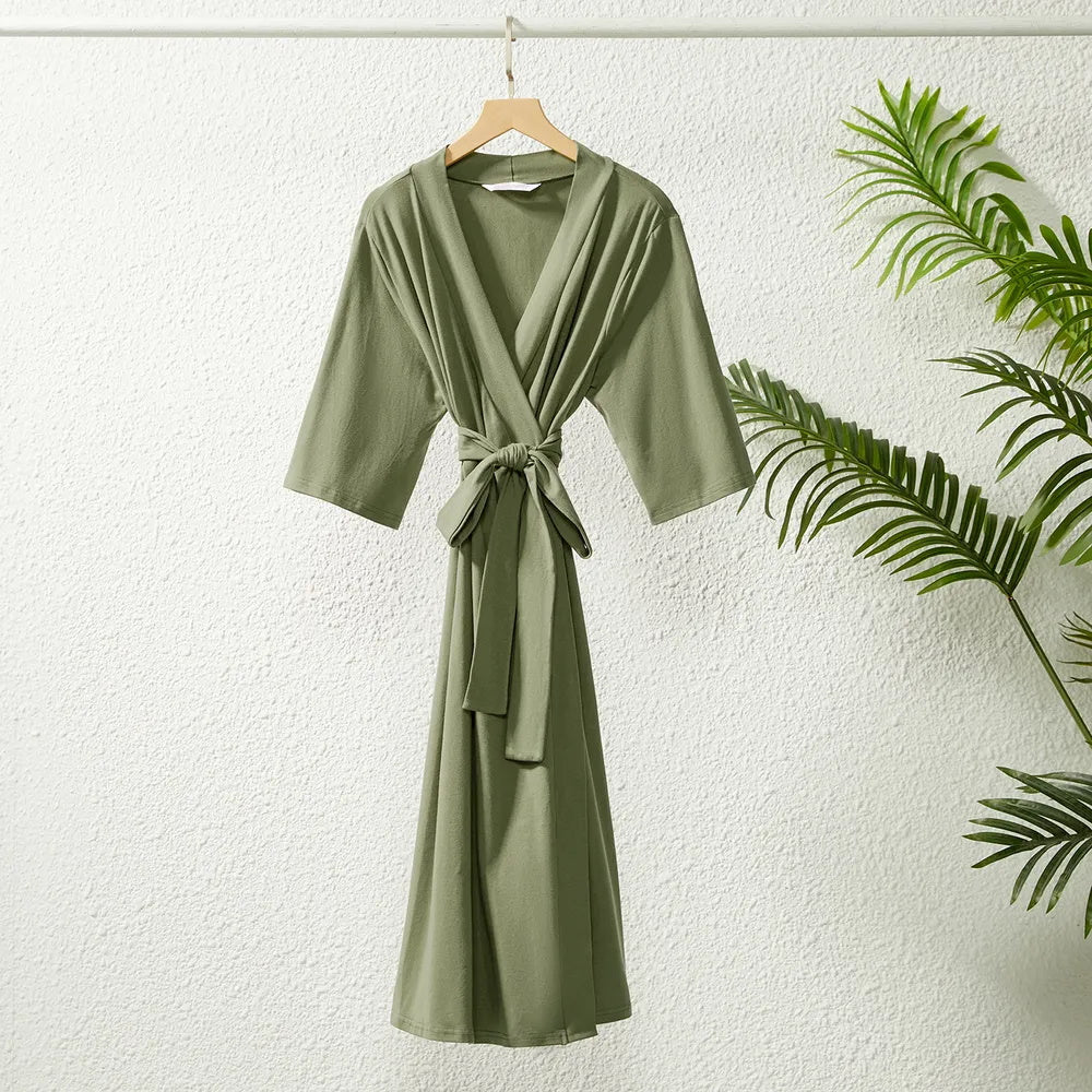 Family Matching Set Allover Half-sleeve Belted Robe and Swaddle Blanket or Cotton Short-sleeve Sets - ChildAngle