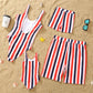 Family Matching Swimsuits Girls Rainbow Bathing Suits Multiple Color Striped - ChildAngle