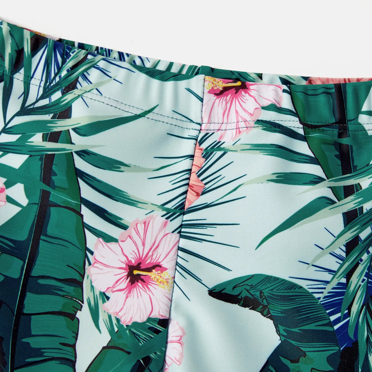 Family Swimwear Swimsuit Floral and Leaf Print Mom Dad Boys Girls - ChildAngle