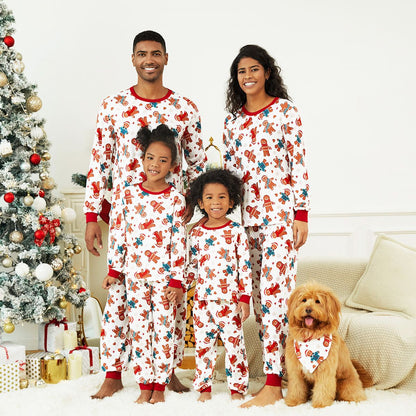 Allover Print Long Sleeve Gingerbread Family Pajamas - ChildAngle