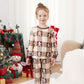 Gingerbread Family Pajamas Allover Gingerbread Plaid Henley Neckline Matching Pajamas - ChildAngle