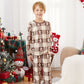 Gingerbread Family Pajamas Allover Gingerbread Plaid Henley Neckline Matching Pajamas - ChildAngle