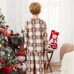 Gingerbread Family Pajamas Allover Gingerbread Plaid Henley Neckline Matching Pajamas - ChildAngle