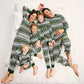 Green Gingerbread Family Pajamas Henry Neckline Allover Gingerbread Pattern - ChildAngle