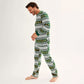 Green Gingerbread Family Pajamas Henry Neckline Allover Gingerbread Pattern - ChildAngle