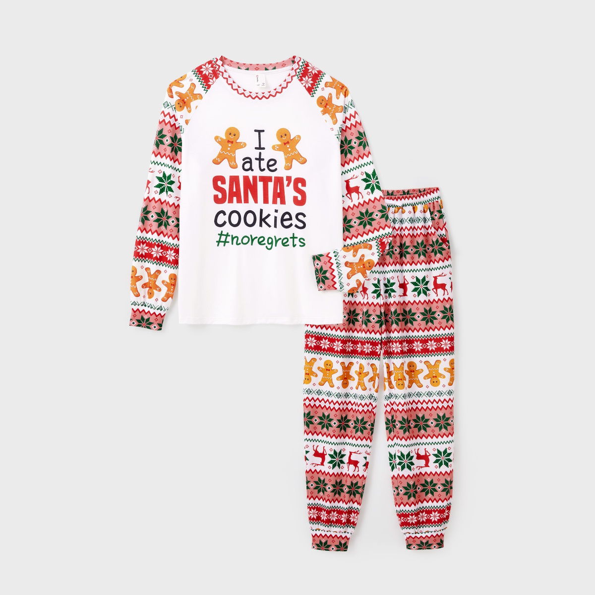 Santa's Cookies Gingerbread Family Pajamas - ChildAngle