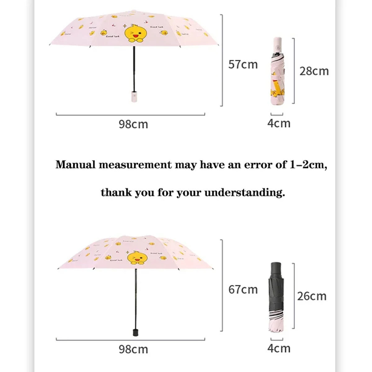 Kids Umbrella Good Luck Duck Folding Umbrella Manual or Automatic - ChildAngle