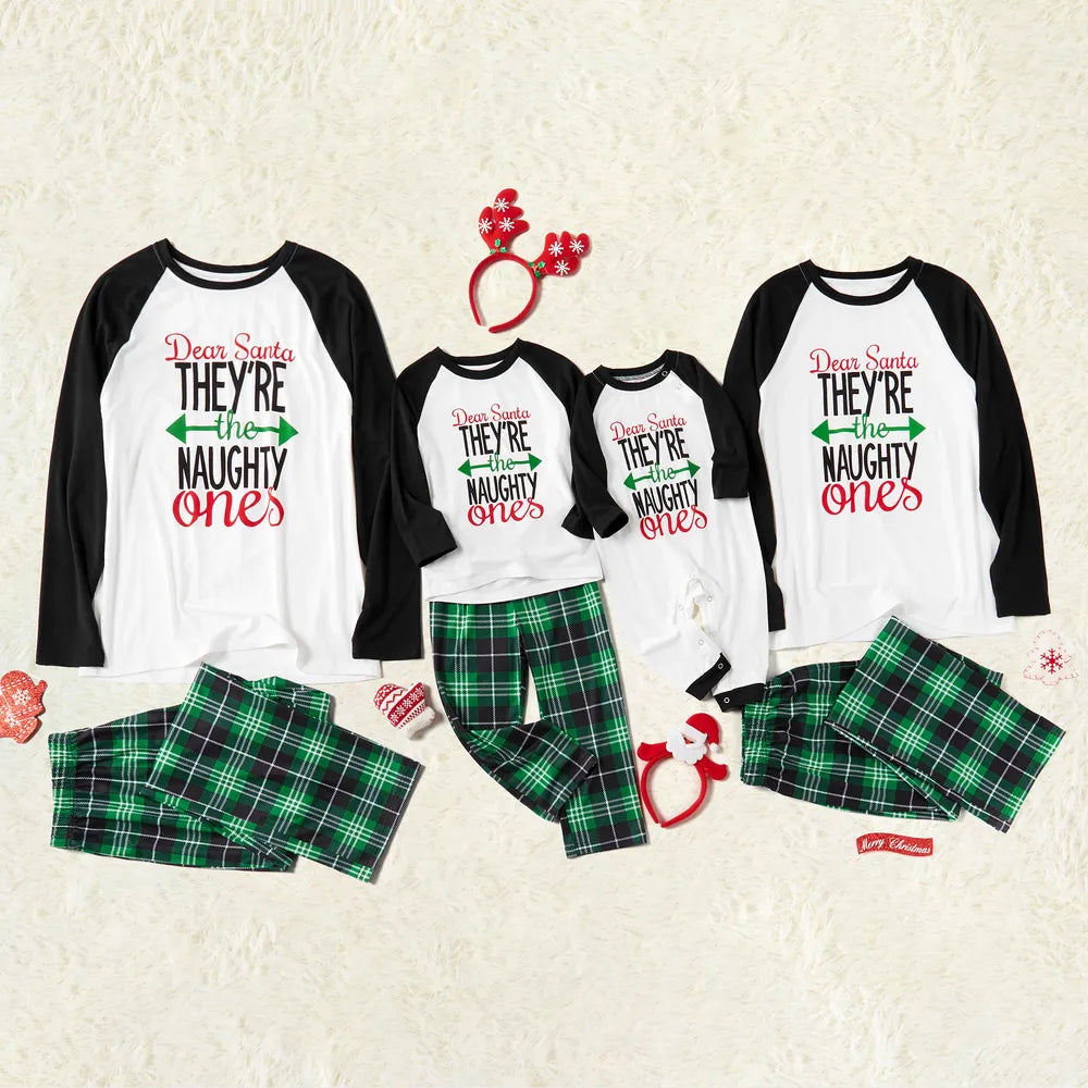 Green Christmas Family Matching Pajama Set Xmas Tree Print PJS for Family Christmas Mommy and Me - ChildAngle