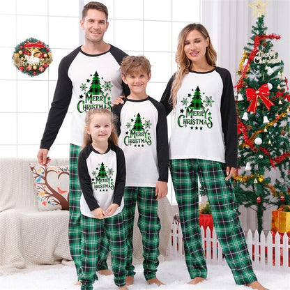 Green Christmas Family Matching Pajama Set Xmas Tree Print PJS for Family Christmas Mommy and Me - ChildAngle