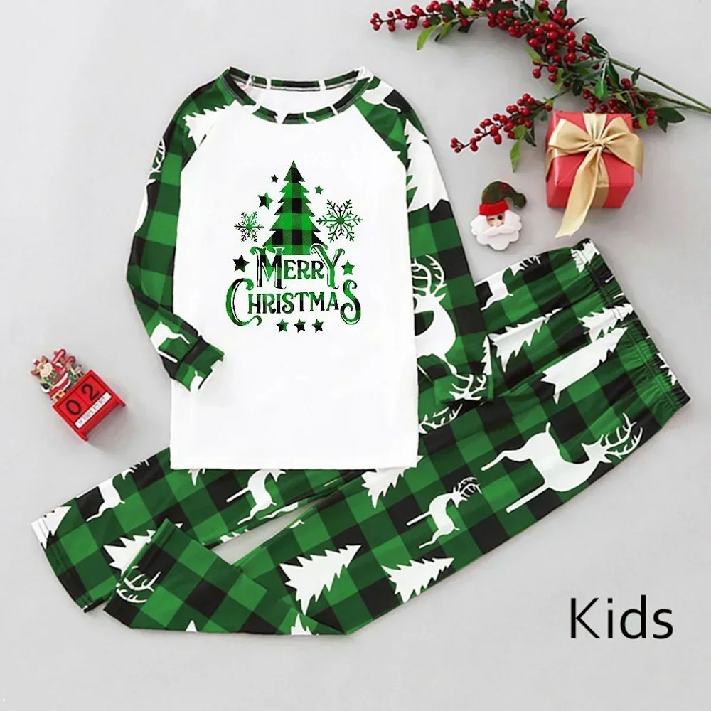 Green Christmas Tree Family Matching Pajama Set