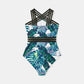 Green Palm Leaves Matching Family Bathing Suit - ChildAngle