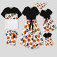 Halloween Family Matching Dress Pumpkin Dresses and Short Sleeve T Shirt Tops Sets - ChildAngle