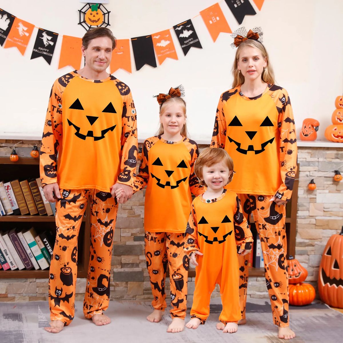 Halloween Matching Family Pajamas Pumpkin Halloween Sleepwear Family Look Pyjamas -  ChildAngle