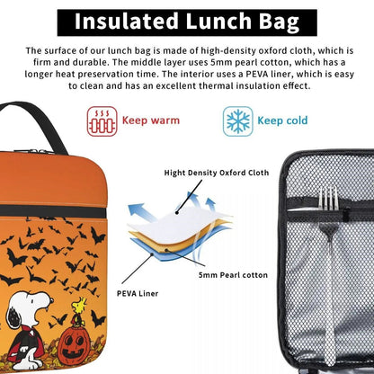 Halloween Snoopy Lunch Bag Picnic Lunch Bag Tote for Students - ChildAngle