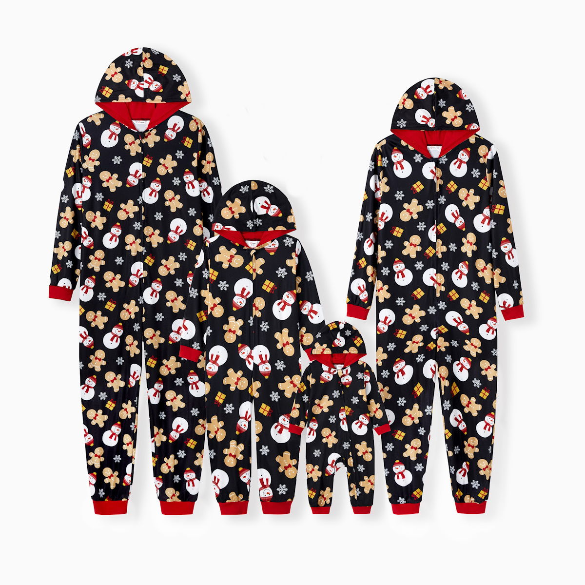 Happy Holidays Hooded Family Christmas Onesies Gingerbread Snowman Snowflake Gifts - ChildAngle