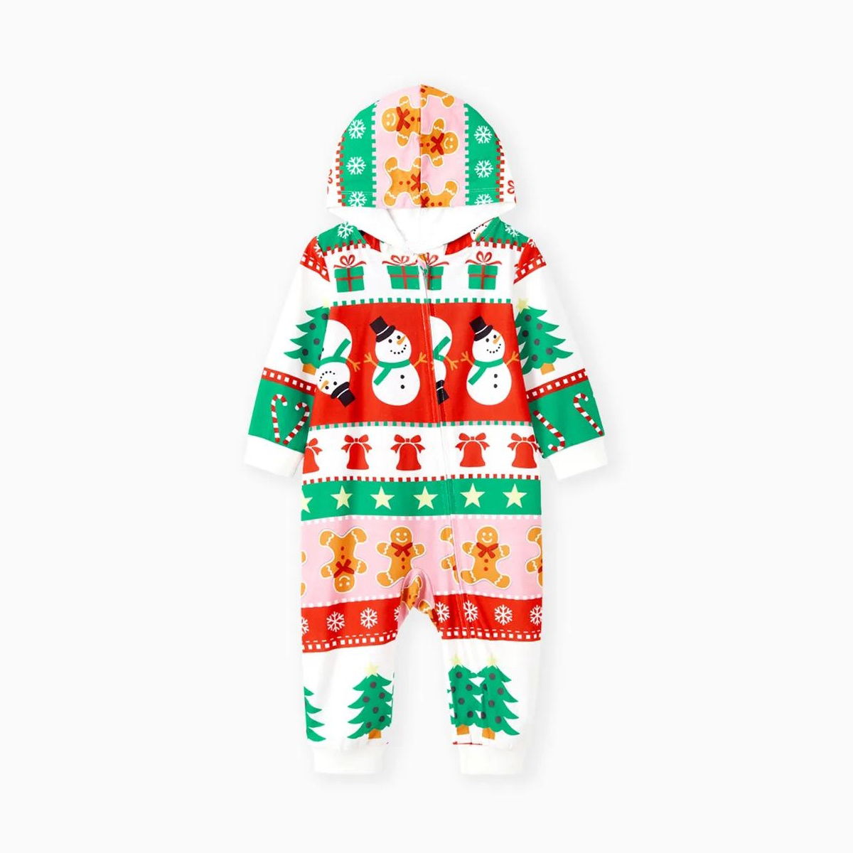 Holly Jolly Hooded Family Christmas Onesies Christmas Tree Candy Canes Gingerbread Snowflake Snowman - ChildAngle