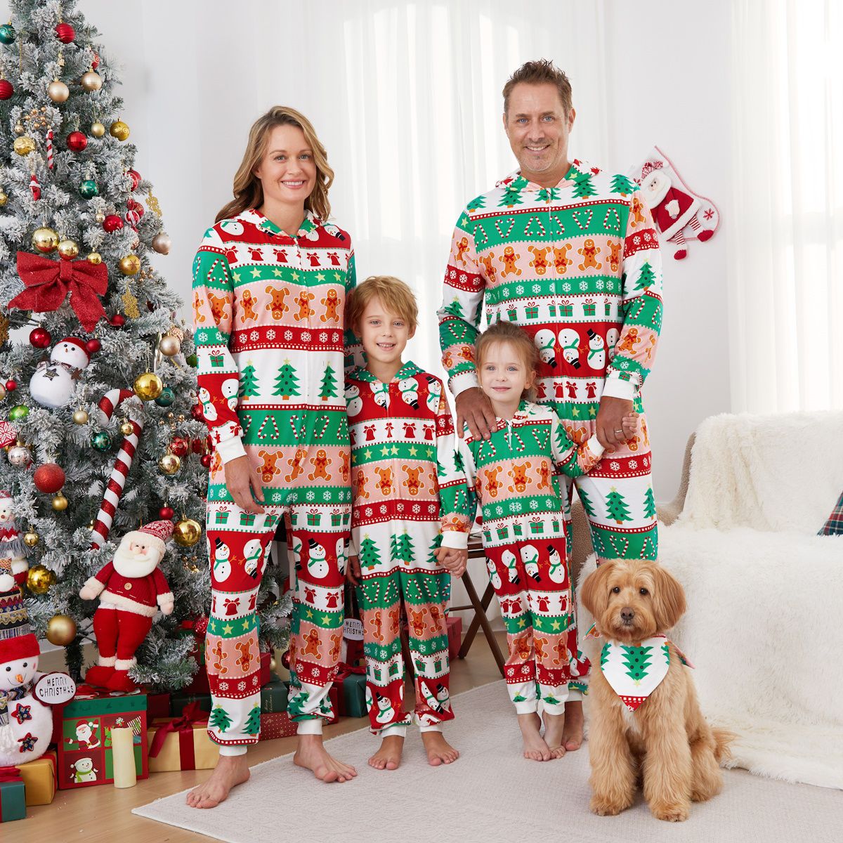 Holly Jolly Hooded Family Christmas Onesies Christmas Tree Candy Canes Gingerbread Snowflake Snowman - ChildAngle