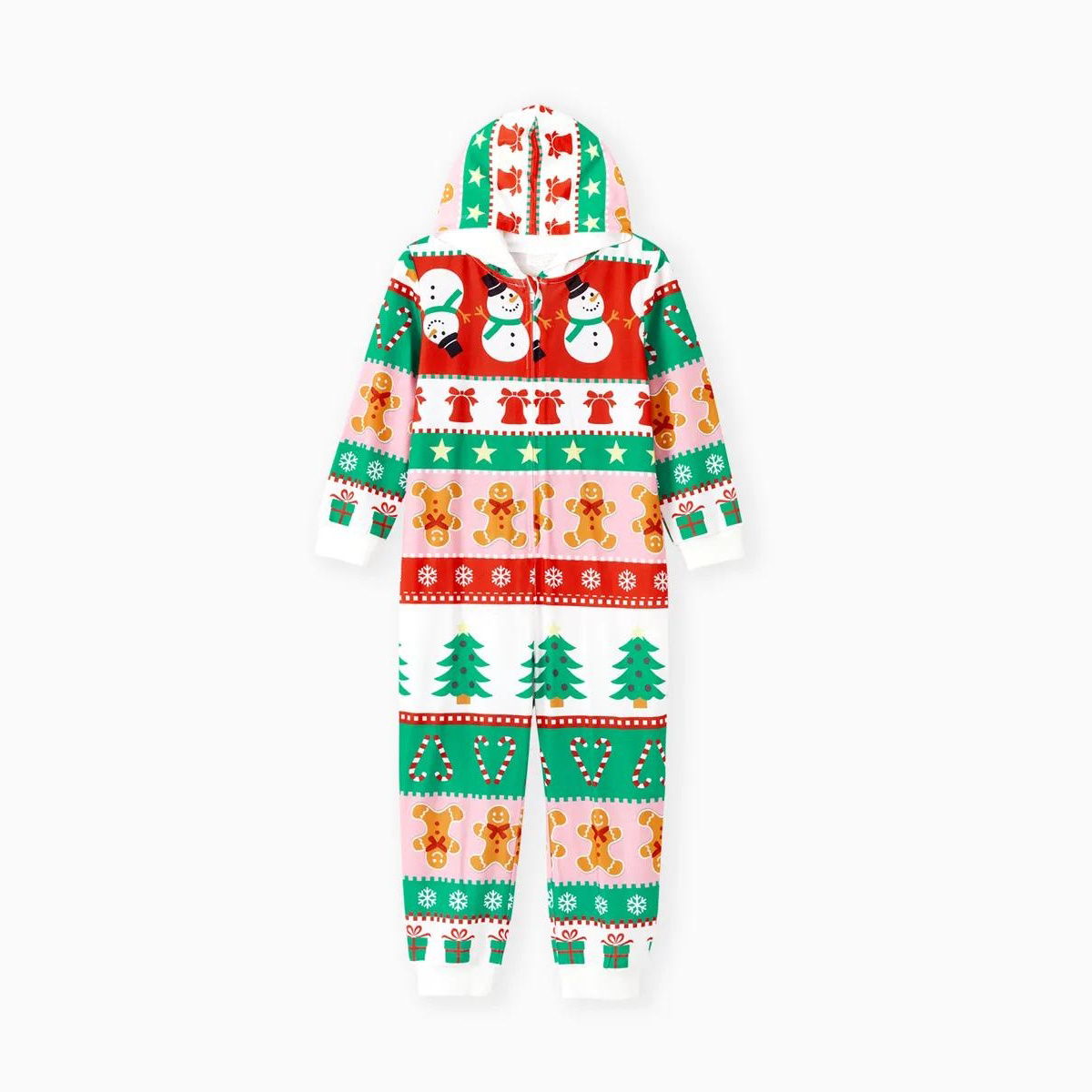 Holly Jolly Hooded Family Christmas Onesies Christmas Tree Candy Canes Gingerbread Snowflake Snowman - ChildAngle