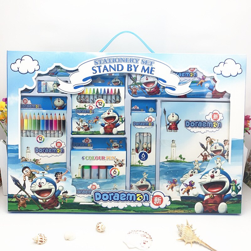 Kawaii Stationery Set Cartoon Pencil Case Ruler Sharpener Eraser Ropes School Supplies - ChildAngle