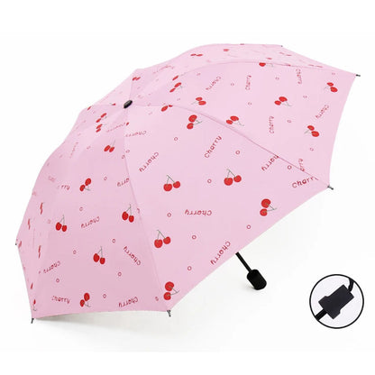 Kids Umbrella Cherry Folding Automatic Umbrellas For Children -ChildAngle