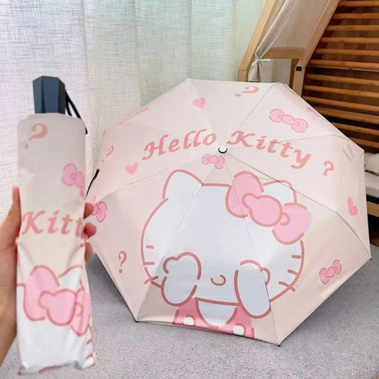 Kids Hello Kitty Umbrella Vinyl Sun Protection Children Folding Umbrella - ChildAngle