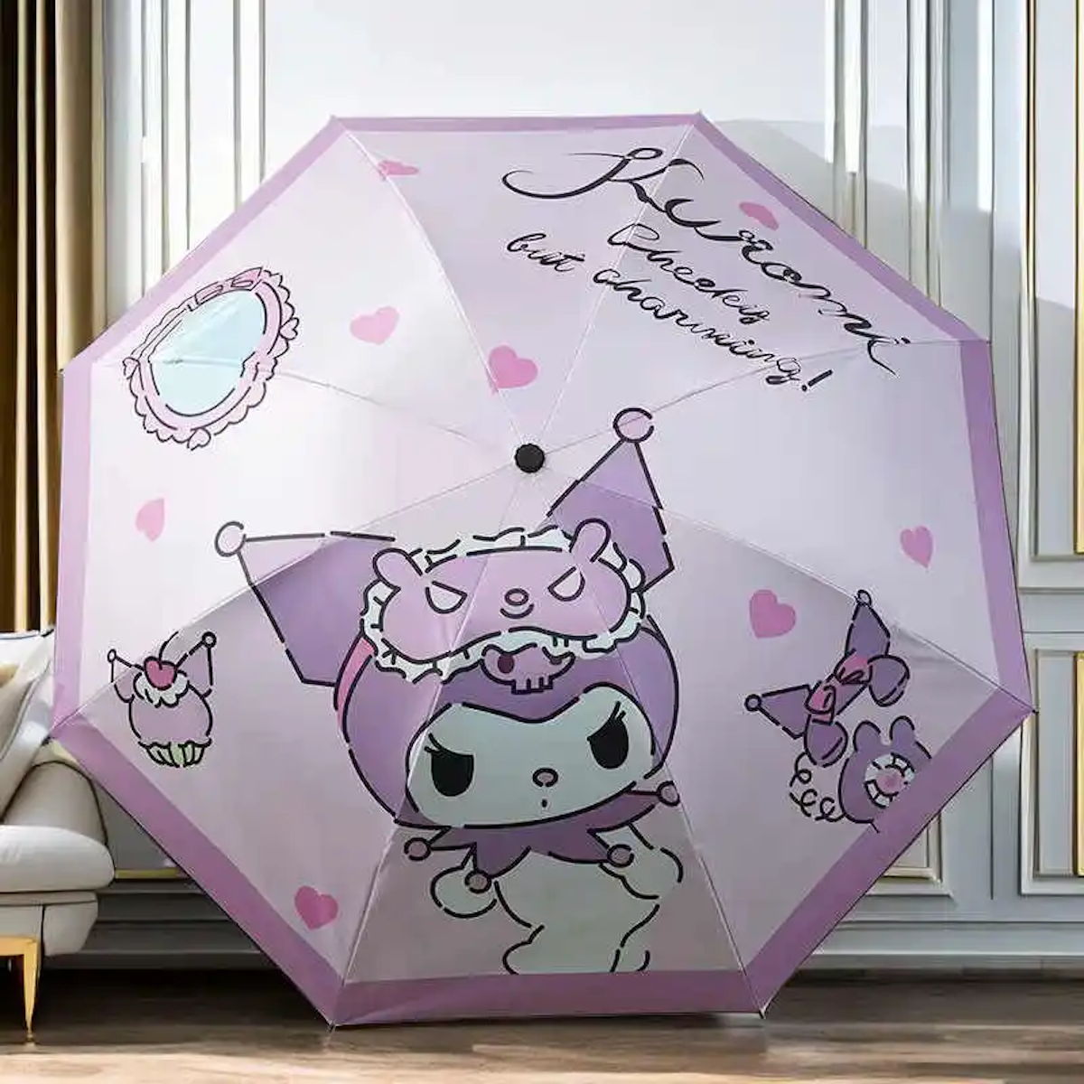 Kids Kuromi Umbrella Automatic Folding Umbrella for Children