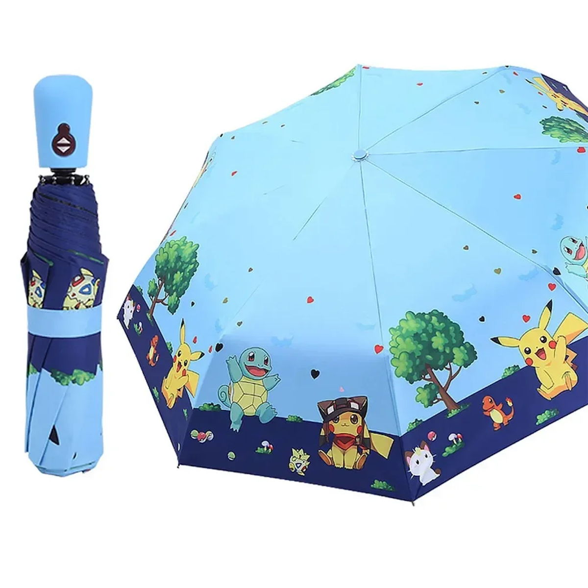 Kids Pokemon Pikachu Umbrella Automatic Folding Umbrella for Children - ChildAngle