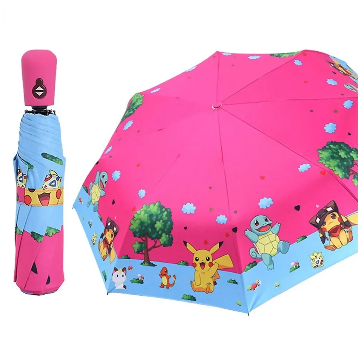 Kids Pokemon Pikachu Umbrella Automatic Folding Umbrella for Children - ChildAngle