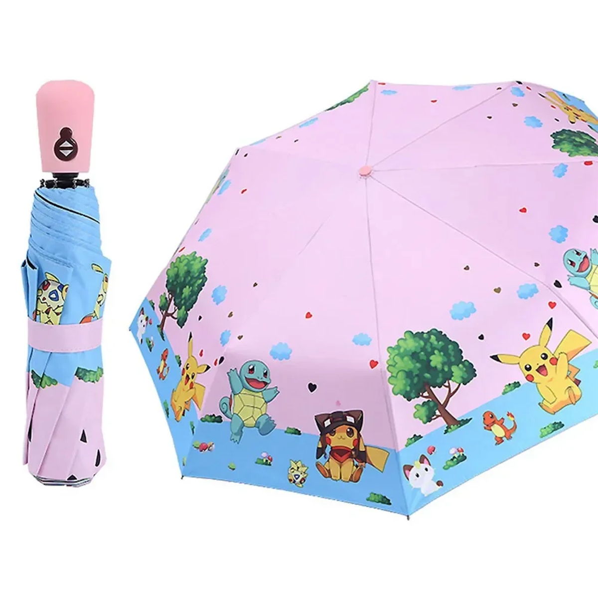 Kids Pokemon Pikachu Umbrella Automatic Folding Umbrella for Children - ChildAngle