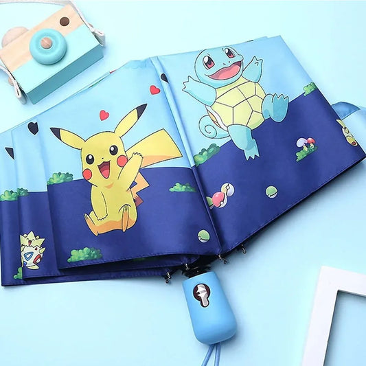 Kids Pokemon Pikachu Umbrella Automatic Folding Umbrella for Children - ChildAngle