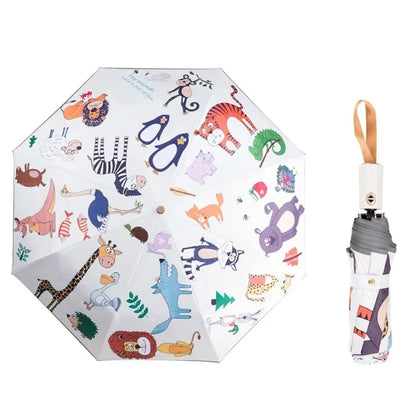 Kids Umbrella Cartoon Pattern Animal Solar System Children Folding Umbrella - ChildAngle