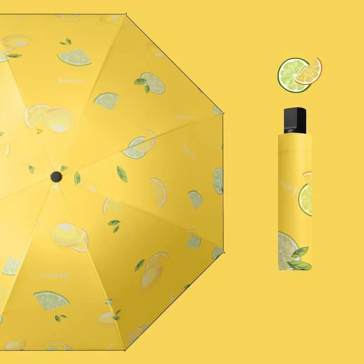 Grapefruit Lemon Lime Fruit Umbrella Kids Umbrella for Children Automatic Folding Umbrella - ChildAngle