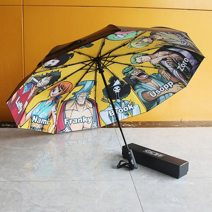 Kids Umbrella One Piece Luffy Zoro Children Automatic Folding Umbrella - ChildAngle