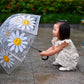 Smiling Flower Children Clear Umbrella Cute Kid's Stick Umbrella - ChildAngle