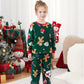 Green Christmas Pajama Allover Gingerbread Santa Tree Gifts Print Sleepwear