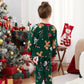 Green Christmas Pajama Allover Gingerbread Santa Tree Gifts Print Sleepwear