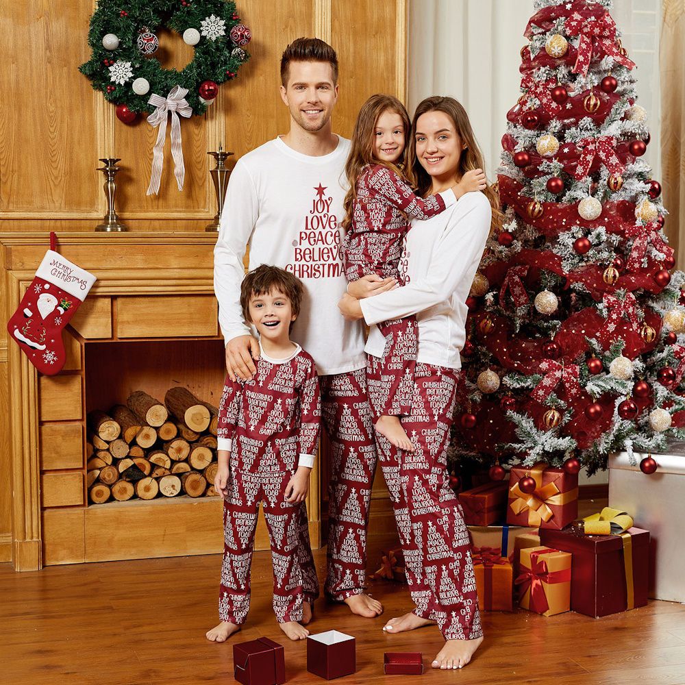 Matching Family Pajama Sets Letter Positioning print Family Sleepwear - ChildAngle