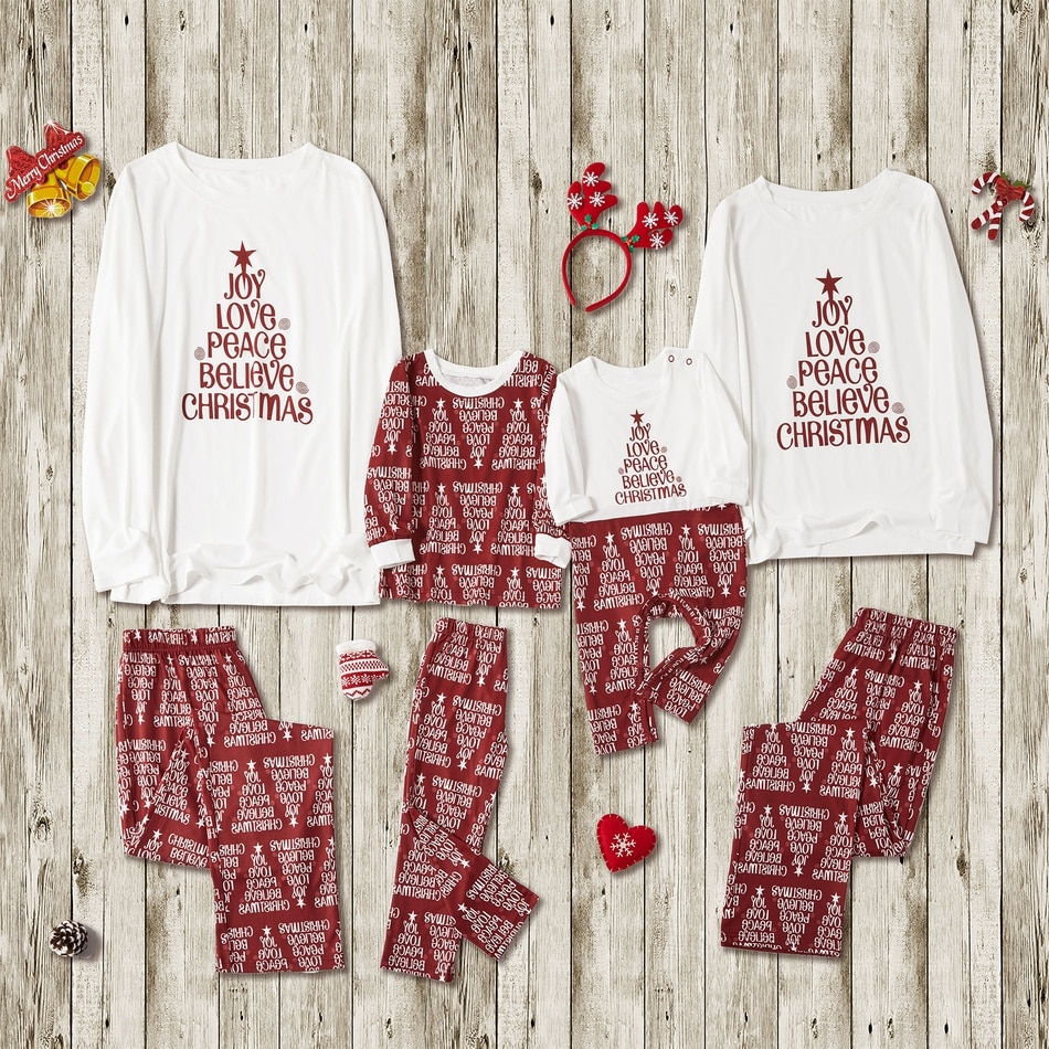 Matching Family Pajama Sets Letter Positioning print Family Sleepwear - ChildAngle