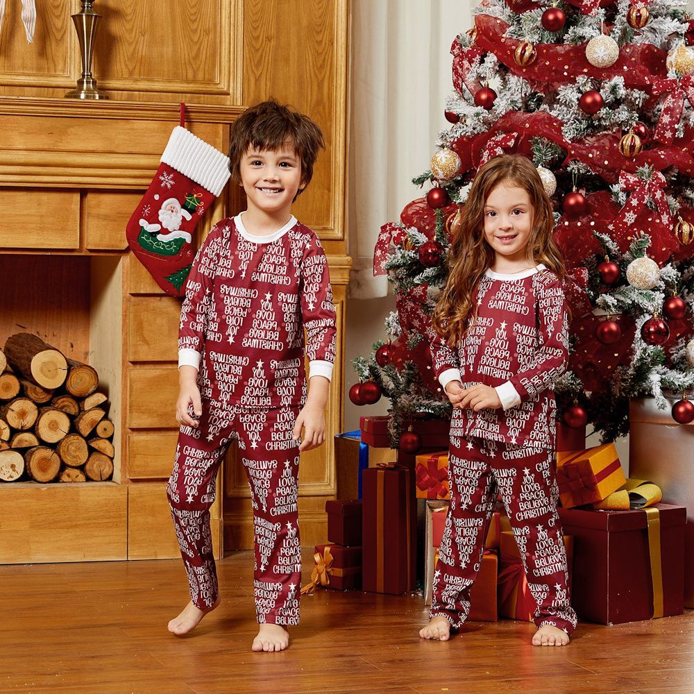 Matching Family Pajama Sets Letter Positioning print Family Sleepwear - ChildAngle