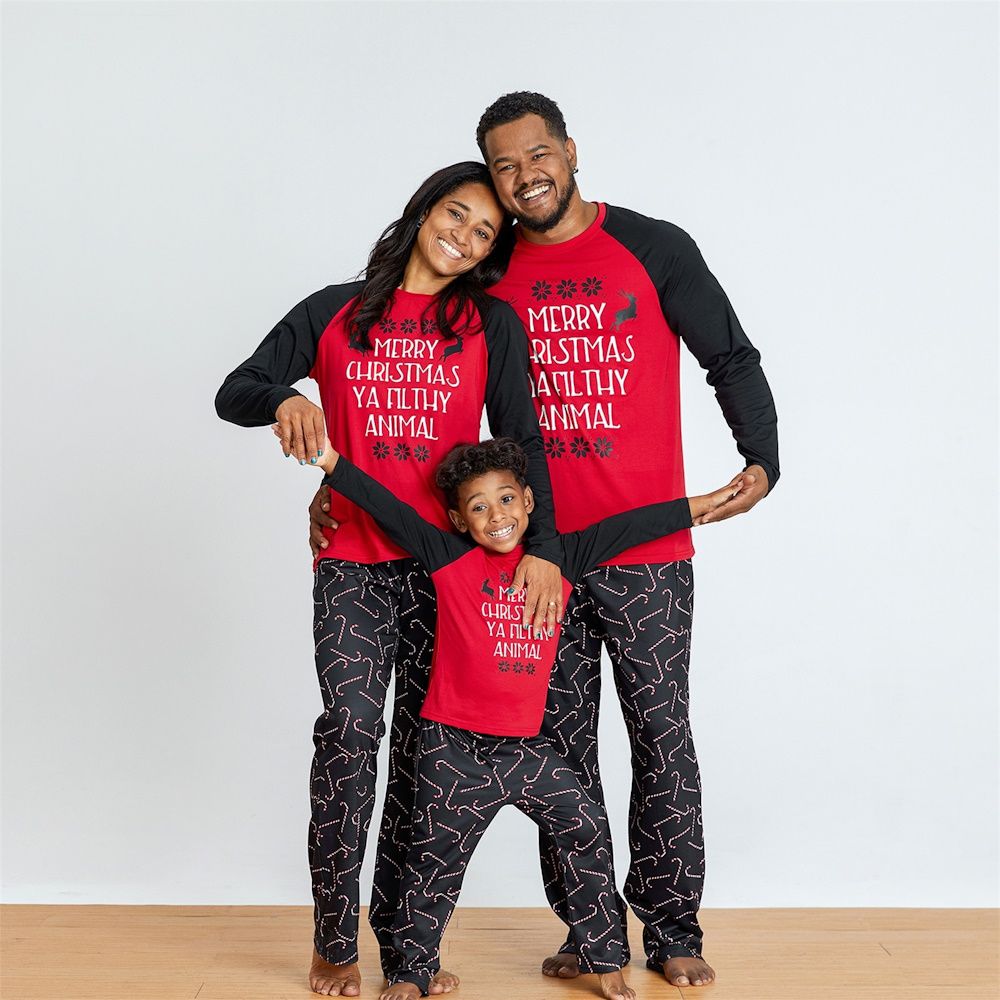 Matching Family Pajamas Set Merry Christmas Ya Filthy Animal ChildAngle