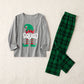 Matching Family Pajamas Sets Green Squad Print Plaid Sleepwear Set - ChildAngle