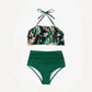 Matching Family Swimsuit Green Floral Bikini Set Swimwear - ChildAngle